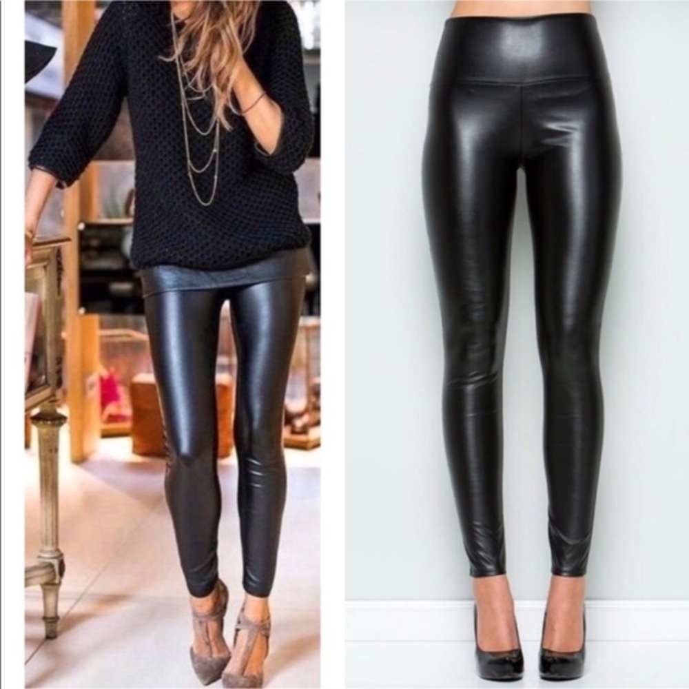 Black Faux Leather High Waist Legging